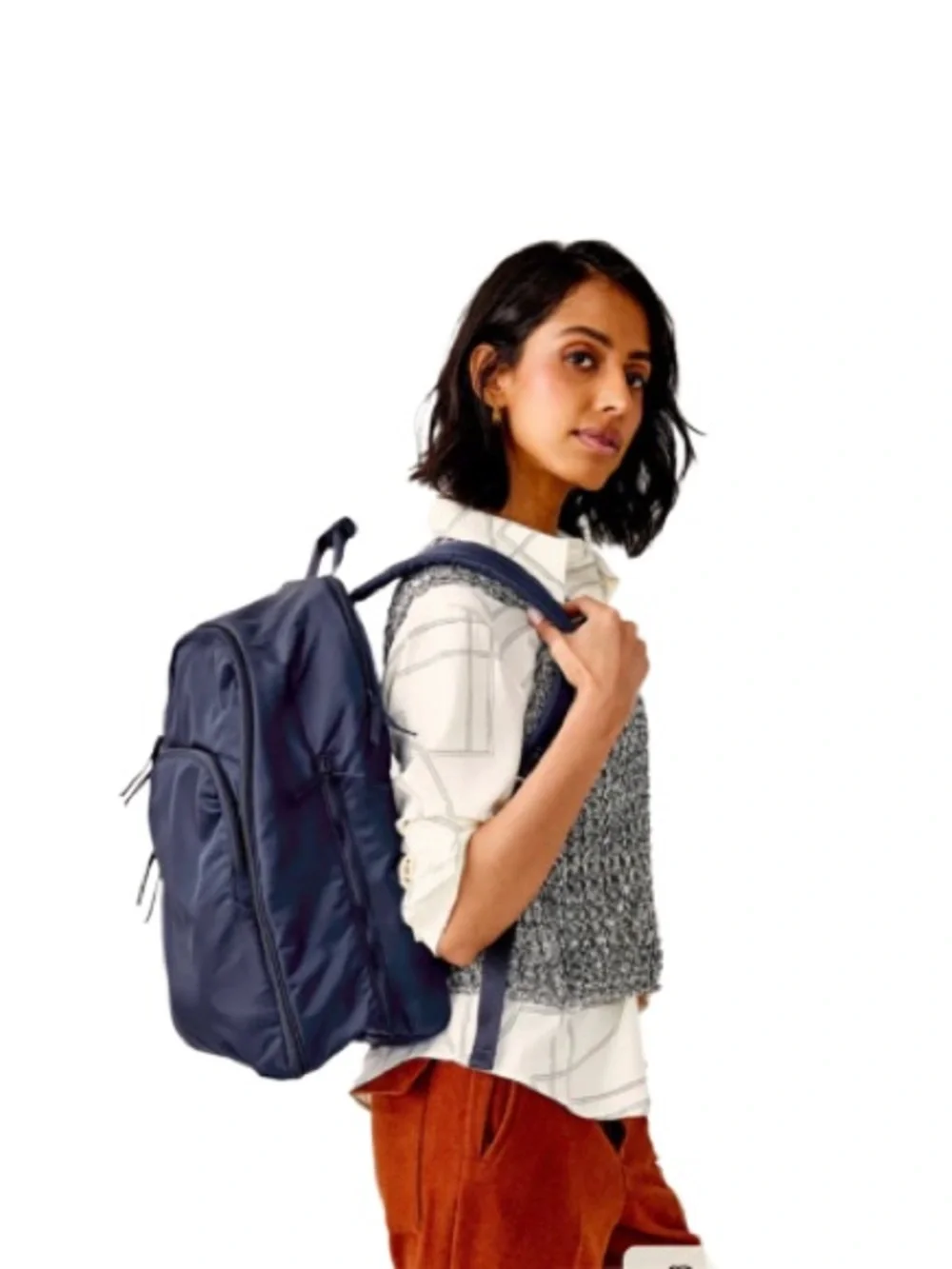 NWT Vera Bradley Westover Hybrid Multipocket Laptop Lay Flat Backpack Navy Blue